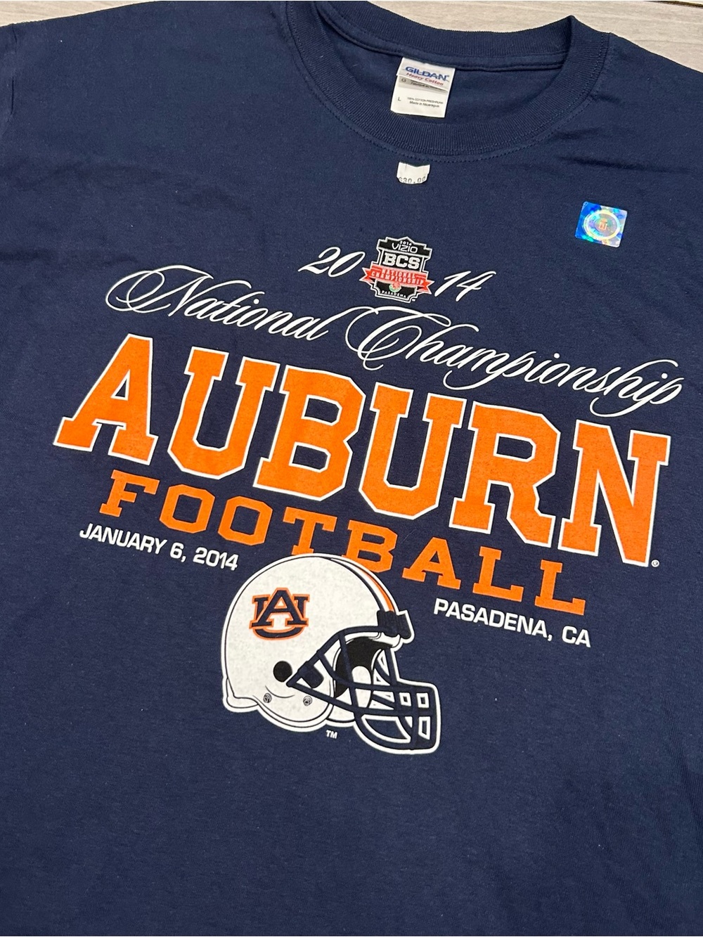 Auburn Tigers 2014 BCS National Championship Football T Shirt Men’s Large NCAA